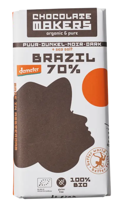 Chocolatemakers Demeter Brazil puur 70% met zeezout