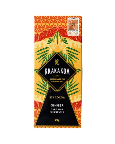 Krakakoa Ginger dark milk chocolate 52 procent