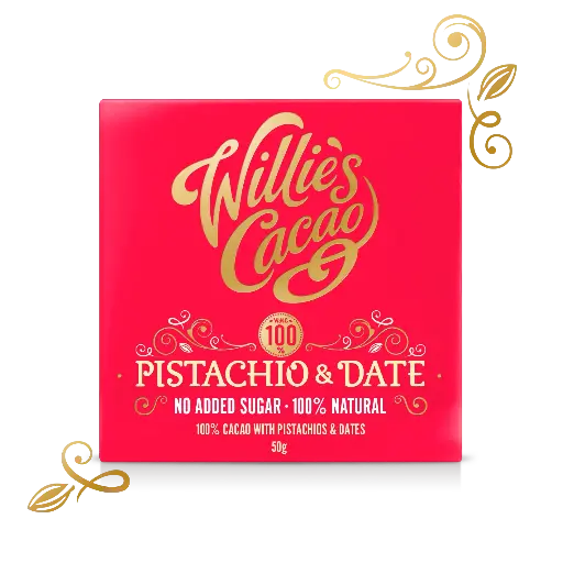 Willie's cacao Pistachio and Date no added sugar