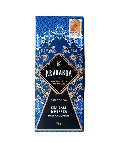 Krakakoa Dark chocolate Sea Salt and Pepper 59 procent vegan