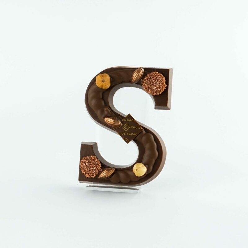 Solid Chocolate Letter S Sinterklaas milk 36 percent with decoration